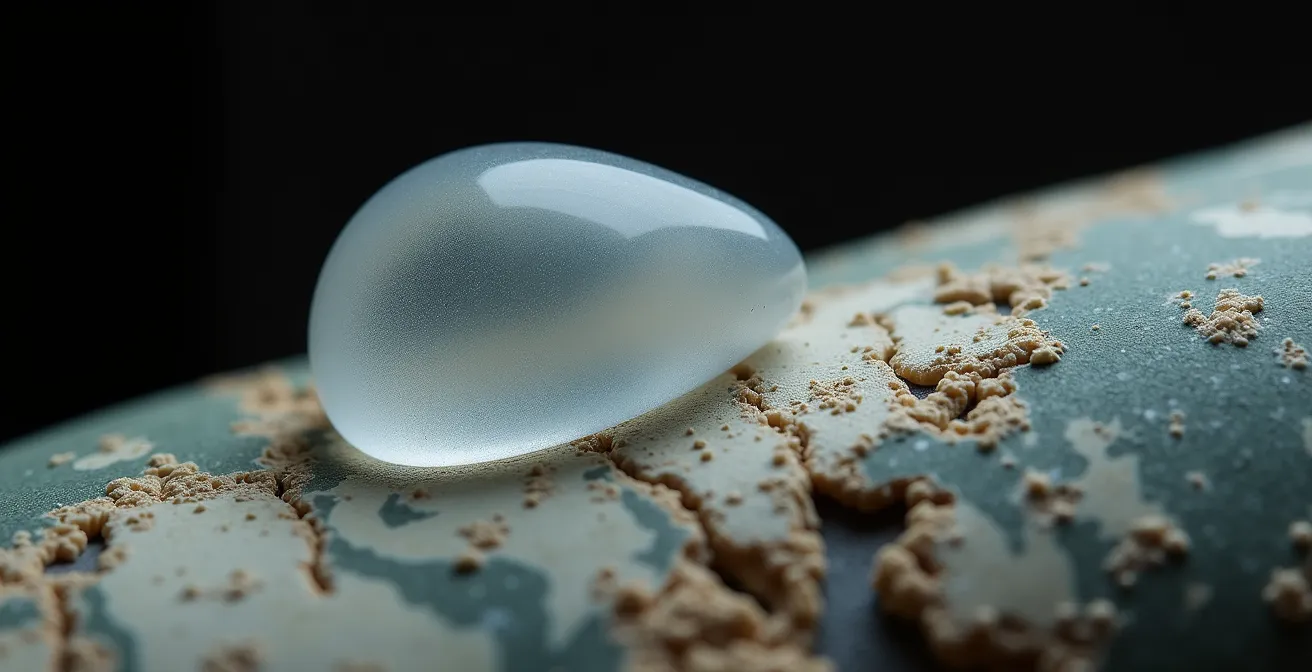 Nahaufnahme einer 3D-gedruckten reversiblen Prothese an einer antiken Marmorskulptur