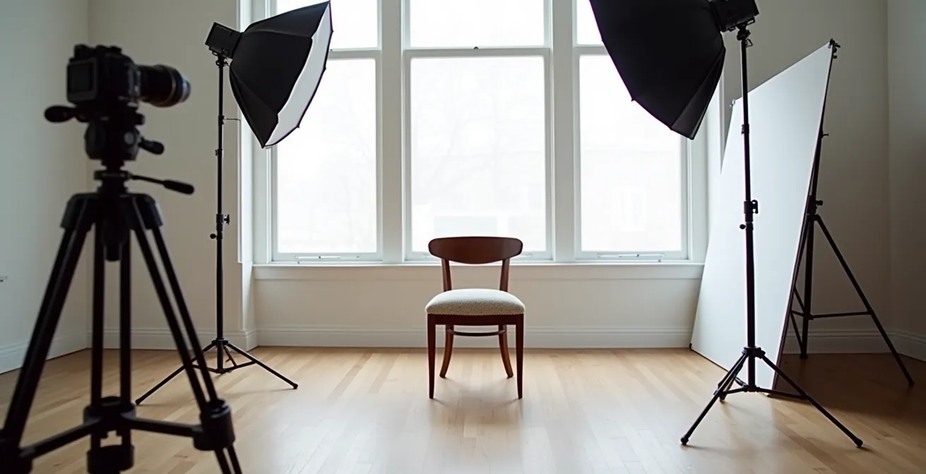 Professionelles Foto-Setup für Antiquitäten mit natürlichem Licht