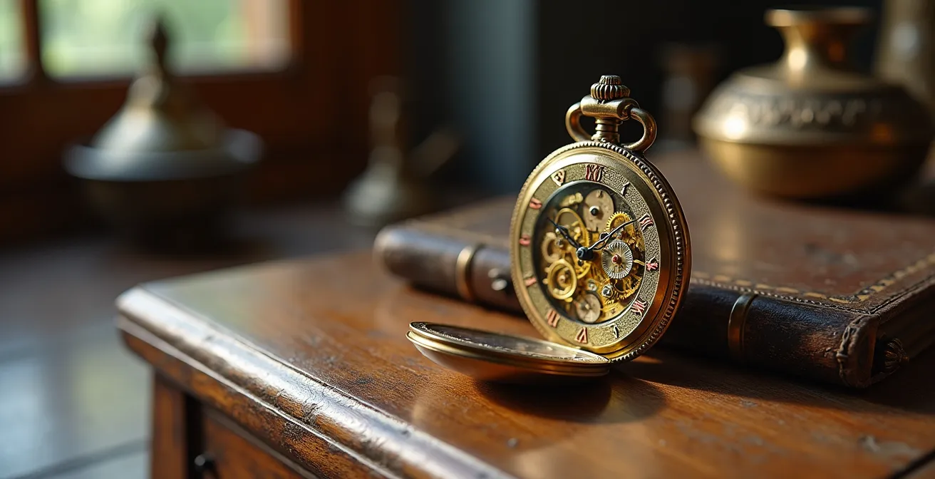 Professionelle Produktfotografie eines antiken Möbelstücks mit mehreren Detailaufnahmen, die die Textur und Details des Holzes hervorheben.