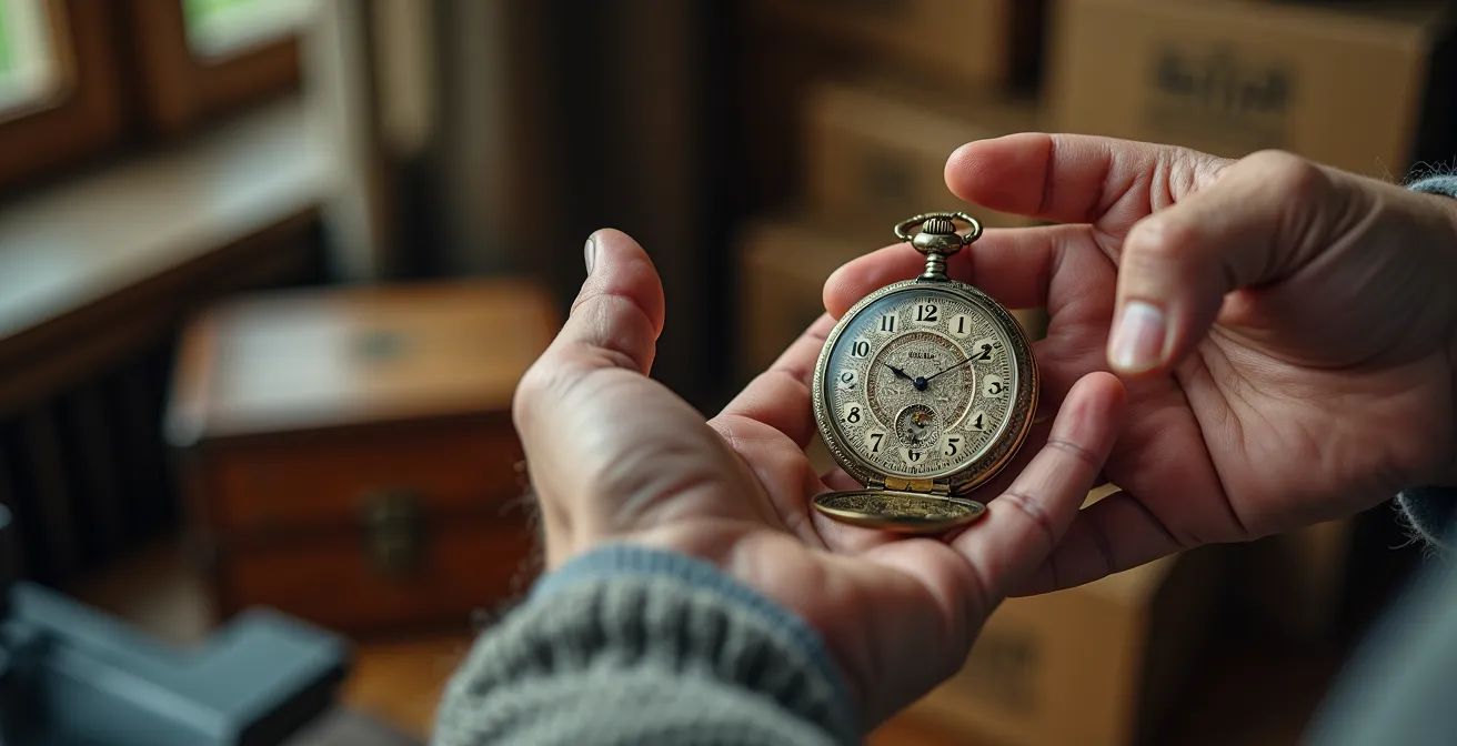 Detailaufnahme von Erbstücken und Antiquitäten bei einer Haushaltsauflösung