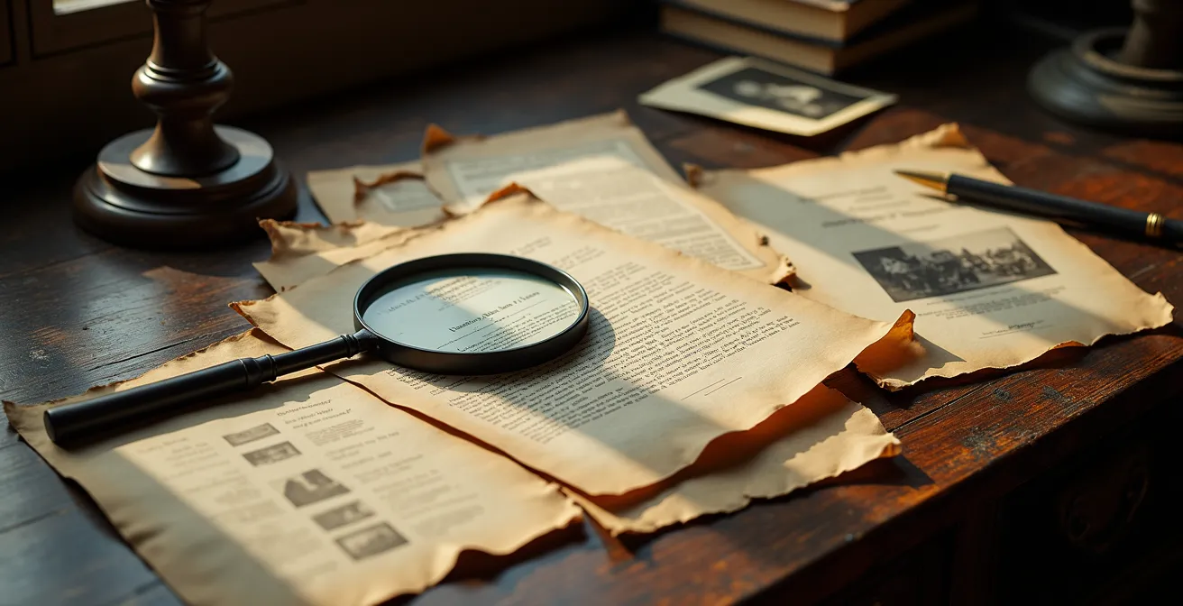 Archivraum mit alten Dokumenten und Akten zur Herkunftsforschung von Kunstwerken