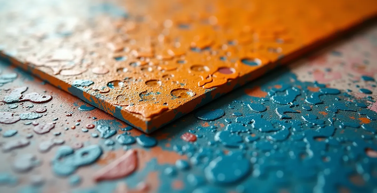 Nahaufnahme verschiedener Kunstwerke aus unterschiedlichen Schaffensphasen, die die Entwicklung von Pinselstrichen und Texturen zeigen.