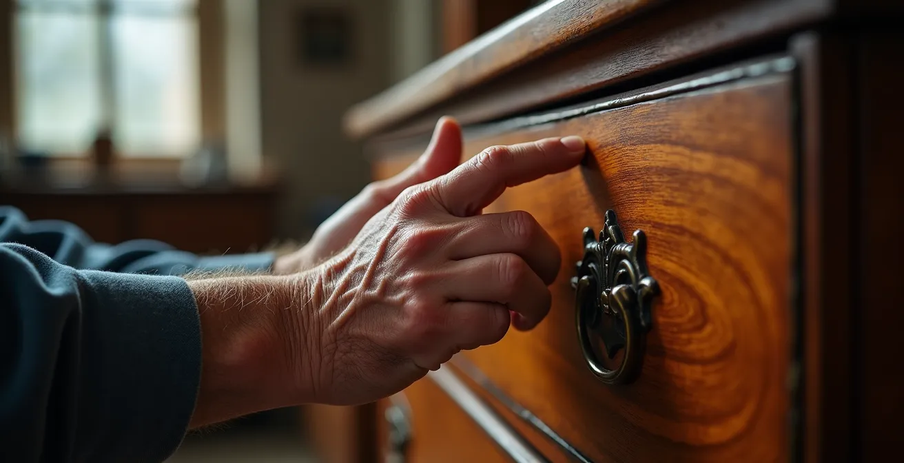 Authentische Patina auf einer Biedermeier-Kommode aus dem 19. Jahrhundert