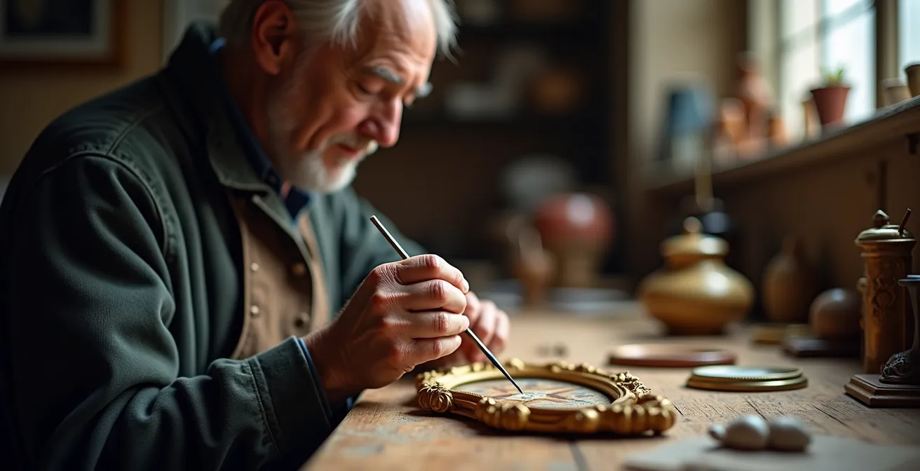 Makroaufnahme verschiedener Oberflächenstrukturen antiker Kunstwerke
